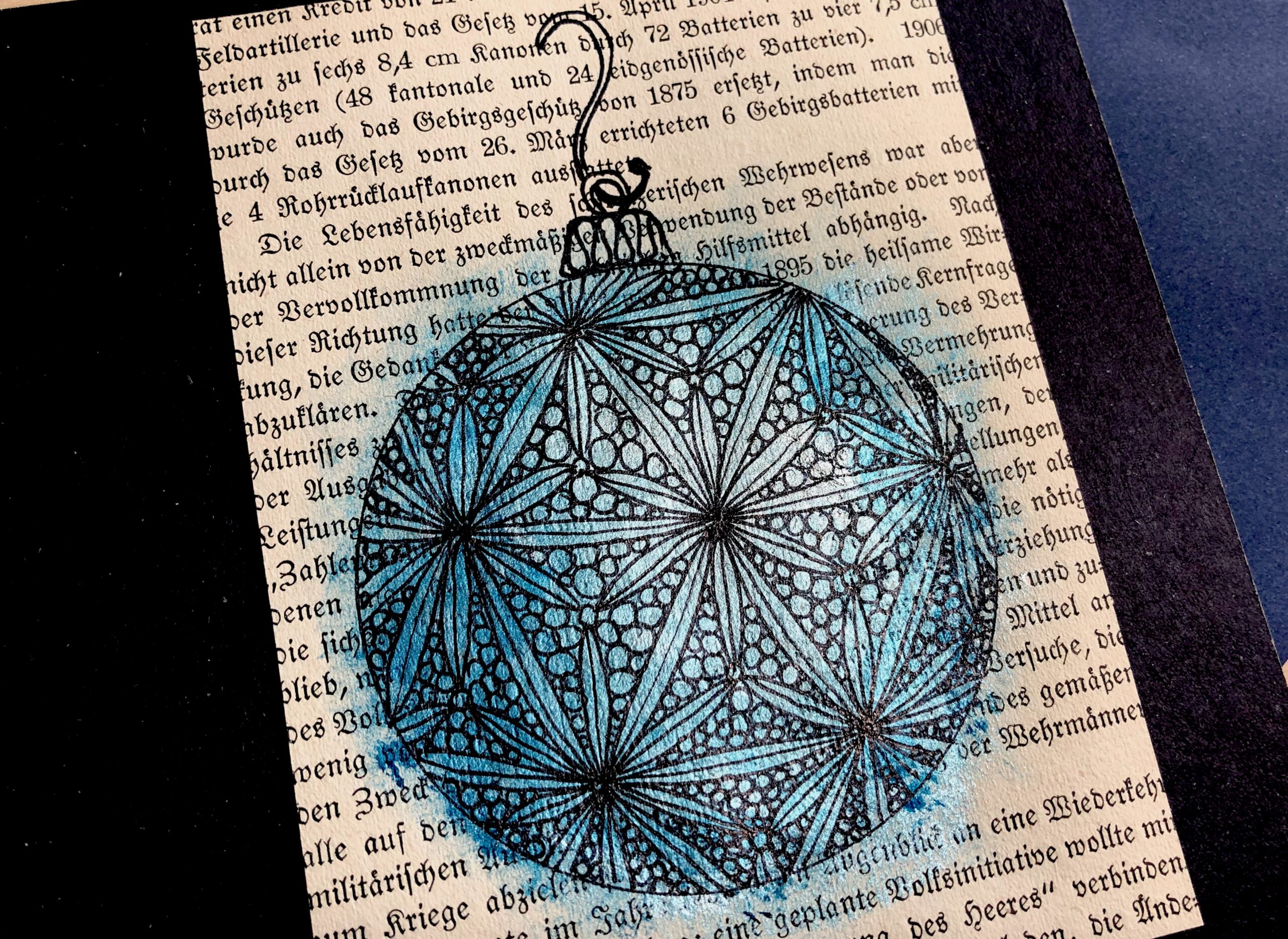 Weihnachtkarte mit Zentangle Muster
