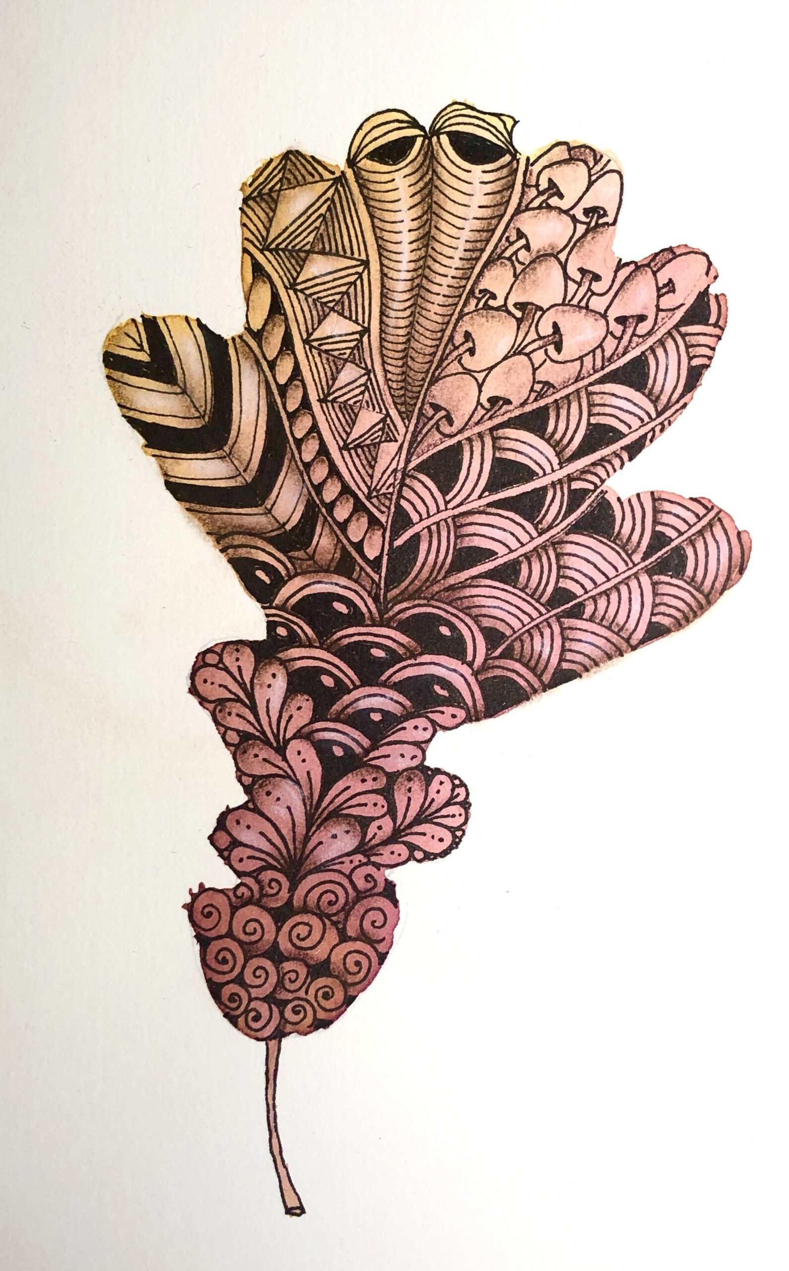 Zentangle Herbstblatt, CZT Beata Sievi, Winterthur